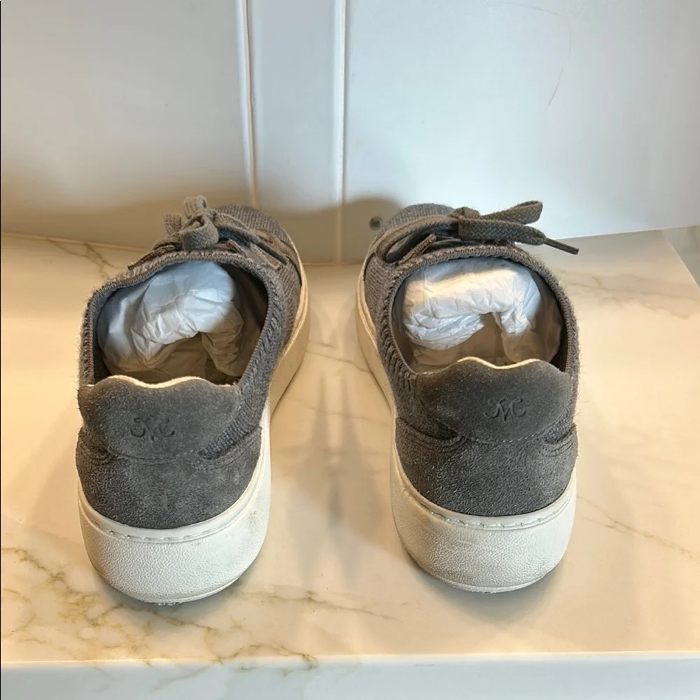 Johnston & Murphy Gray Knit Lace-Up Sneakers